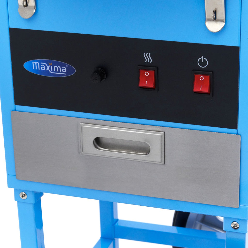 Máquina de Algodón de Azúcar - Profesional - Ø 52cm - Azul - con Carrito