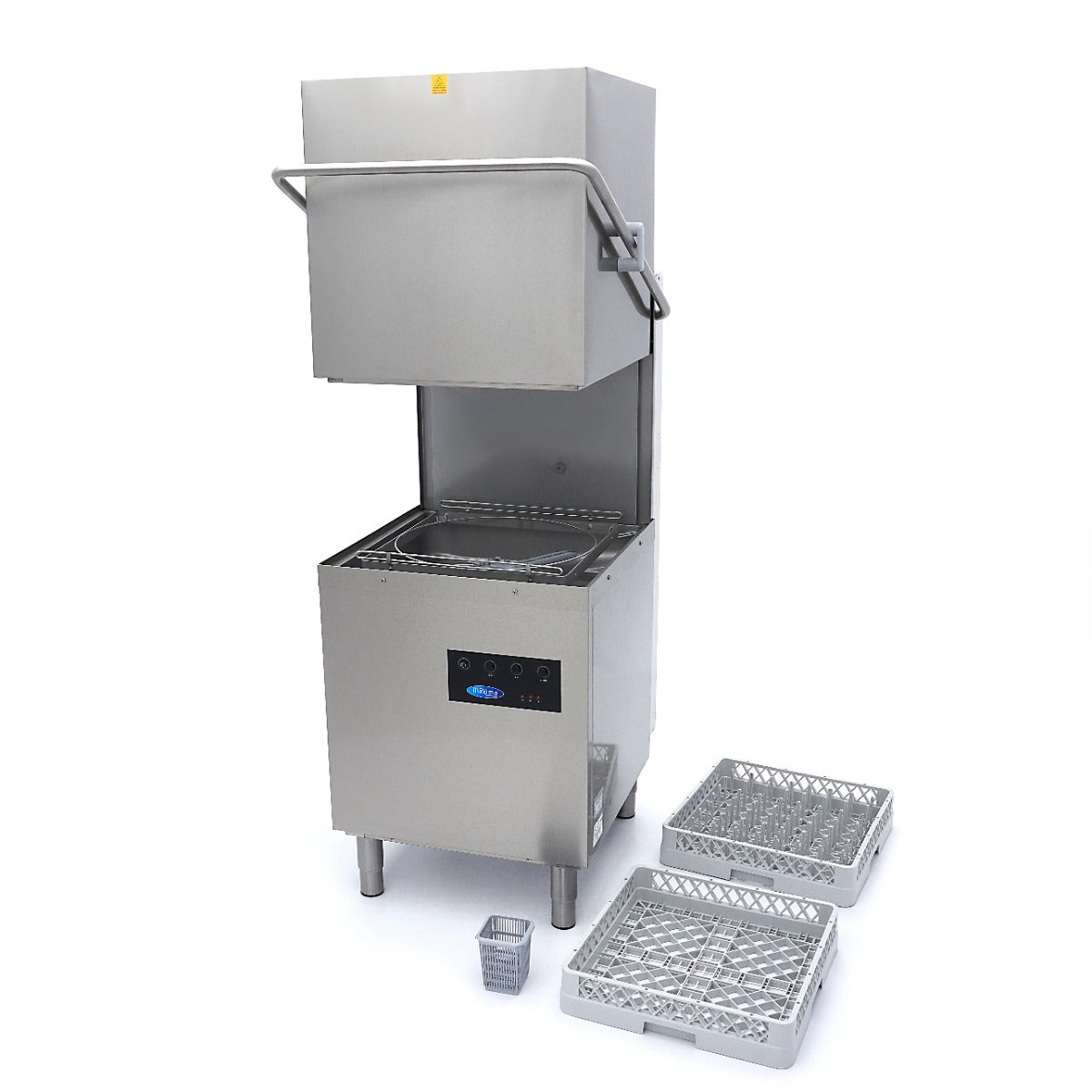 Máquina de lavar loiça de capota - Profissional - 50x50cm - com bombas de escoamento, abrilhantador e detergente - 400V