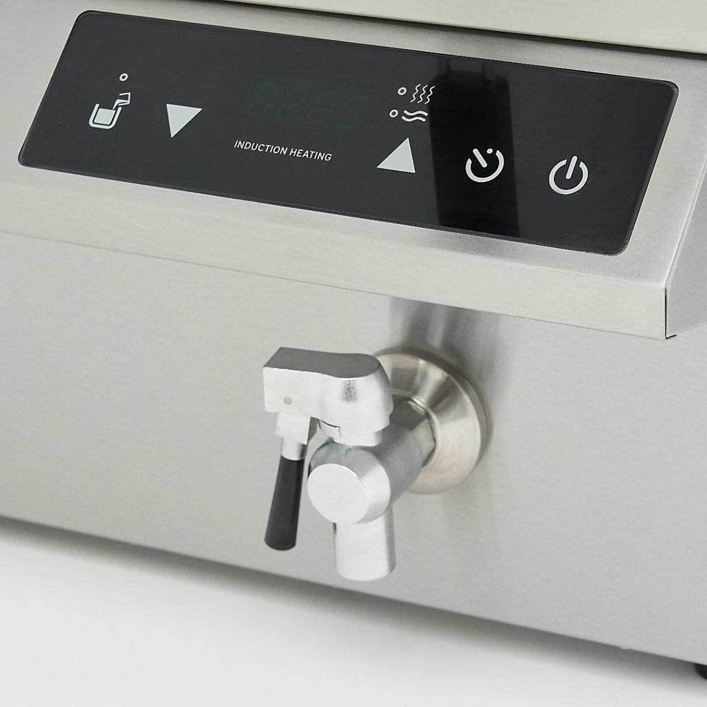 Doppel-Induktionsfritteuse - Professionell - 2 x 8L - 2 Körbe - Mit Ablasshahn