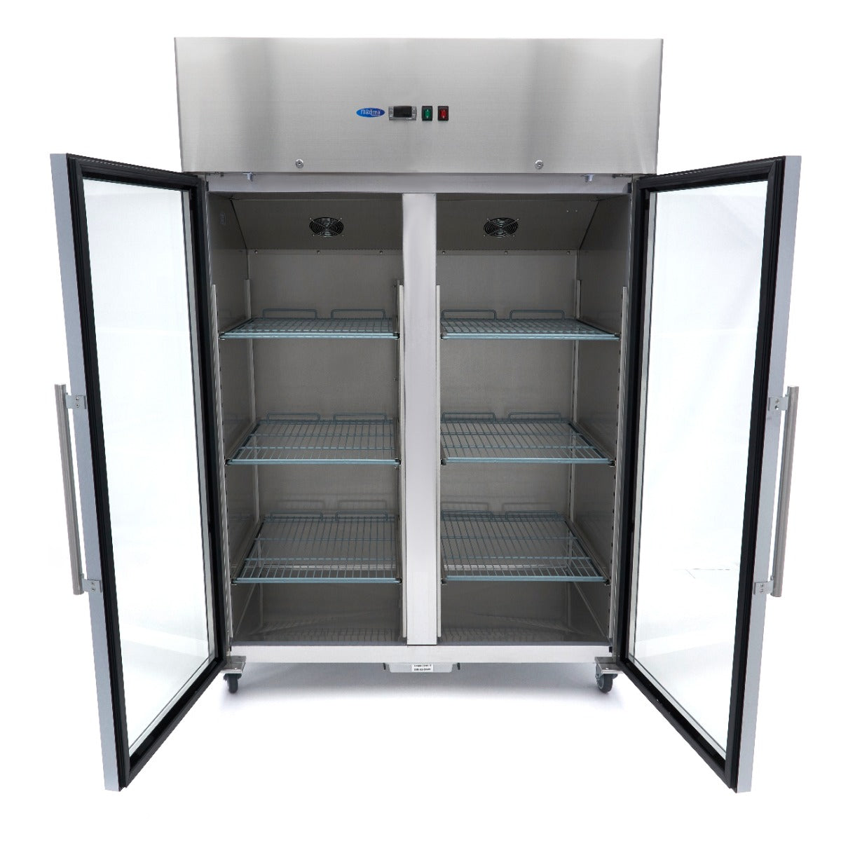 Congelador - Profissional - 1200L - 6 prateleiras reguláveis (2/1 GN) - aço inoxidável - com portas de vidro