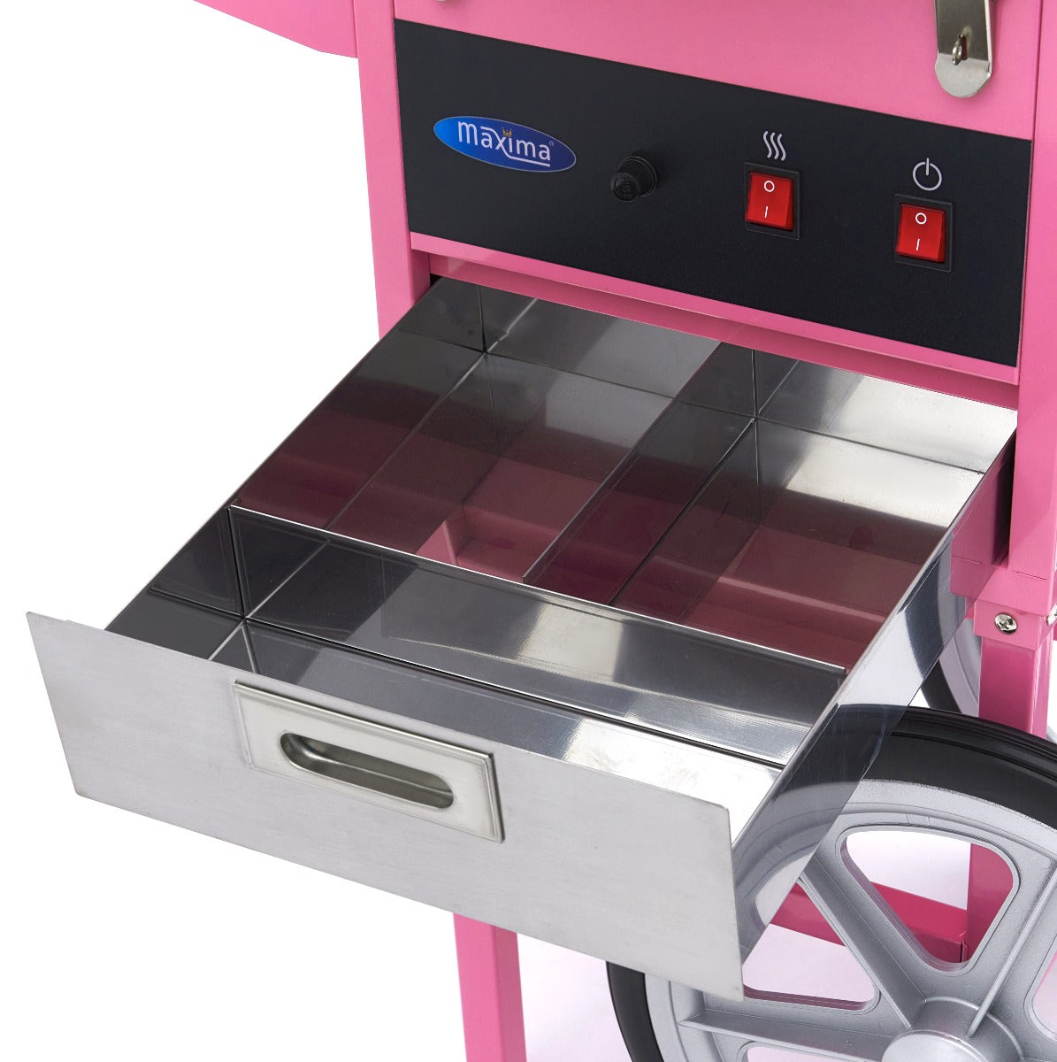 Zuckerwattemaschine - Professionell - Ø 52 cm - Rosa - Wagen