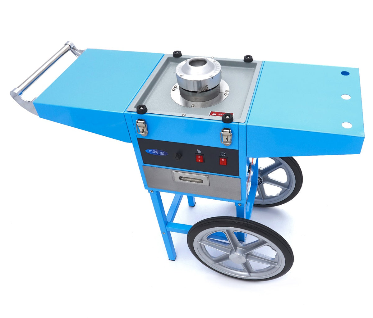 Máquina de Algodón de Azúcar - Profesional - Ø 52cm - Azul - con Carrito