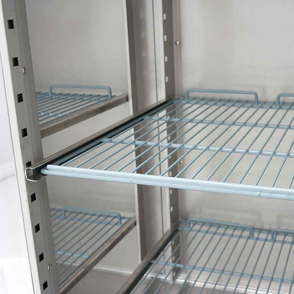 Congelador - Profissional - 1400L - 6 prateleiras ajustáveis (2/1 GN) - aço inoxidável - com portas de vidro