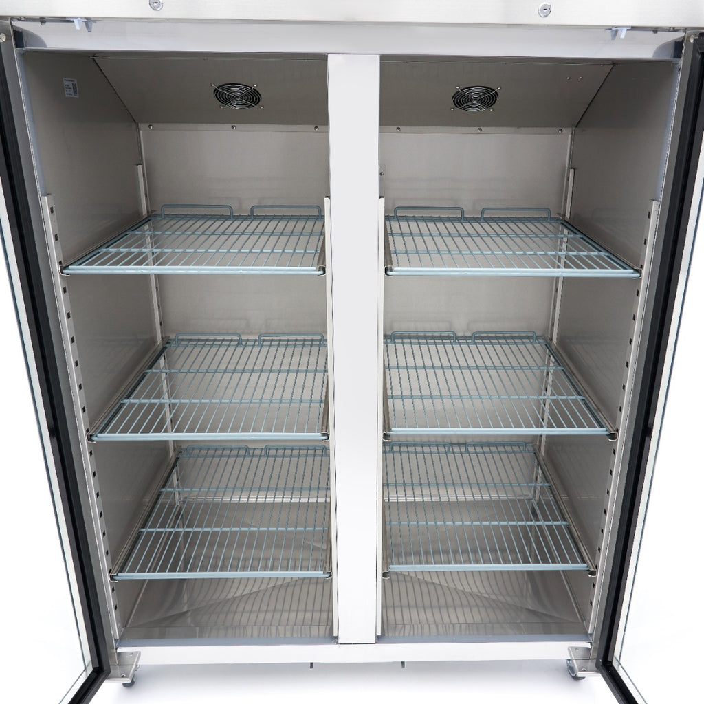 Congelador - Profissional - 1200L - 6 prateleiras reguláveis (2/1 GN) - aço inoxidável - com portas de vidro