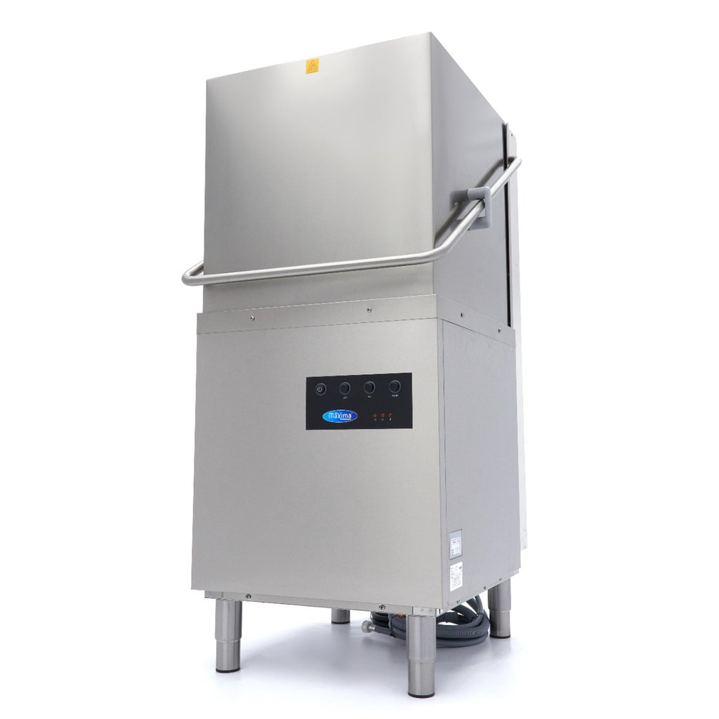 Máquina de lavar loiça de capota - Profissional - 50x50cm - com bombas de escoamento, abrilhantador e detergente - 400V