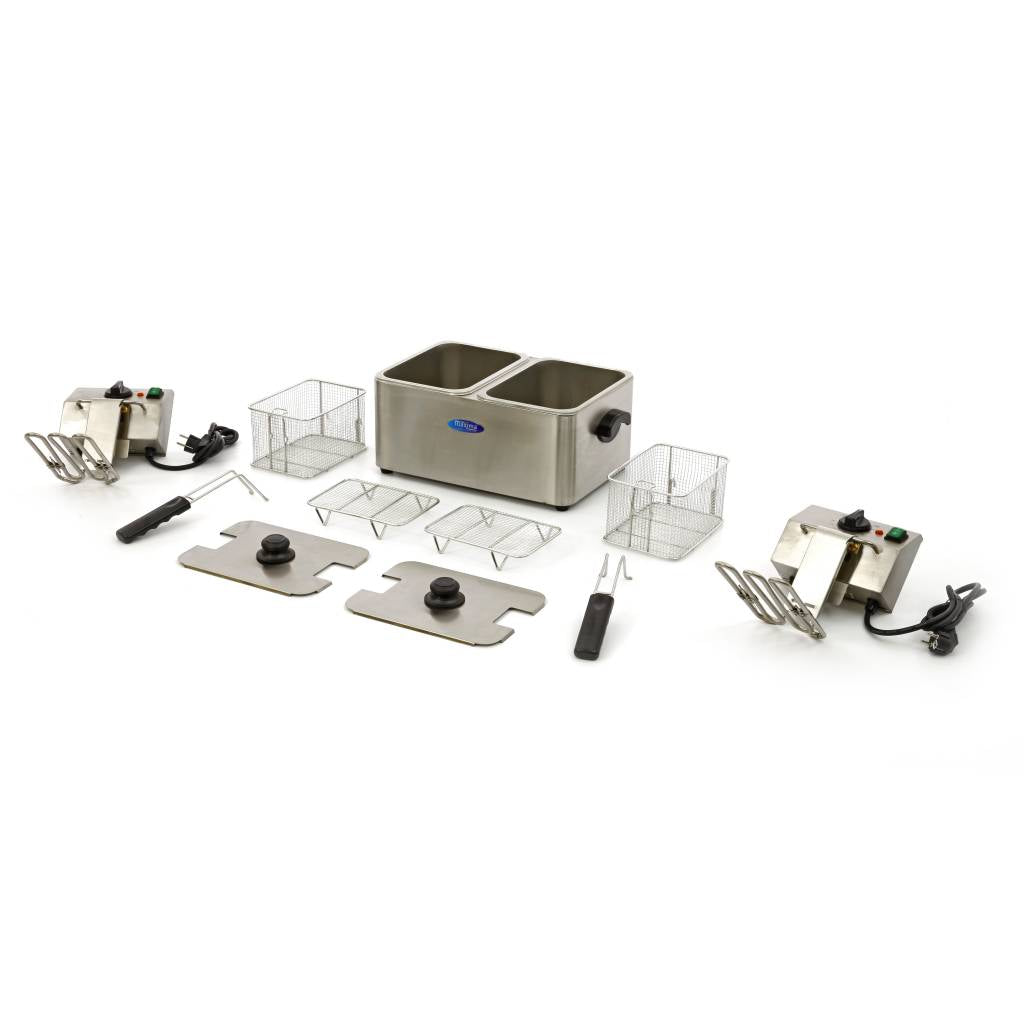 Friteuse - Professioneel - 2 x 4L - 2 manden - tot 2kg frites
