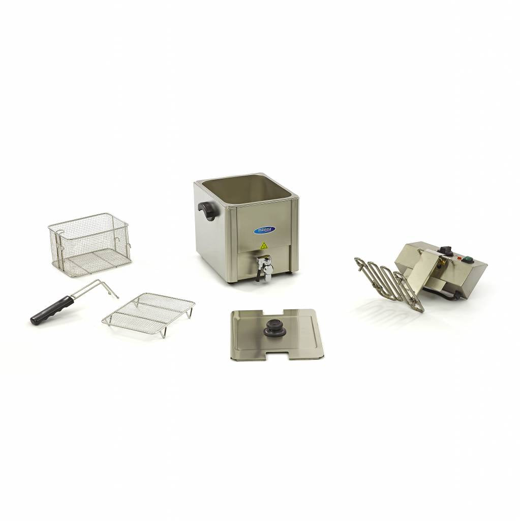Fritteuse - Professionell - 8L - 1 Korb - mit Ablasshahn