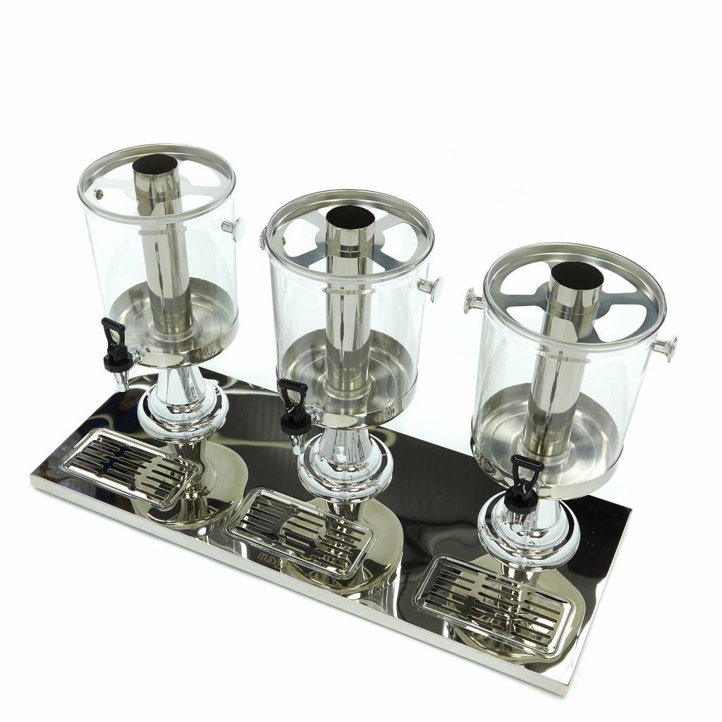 Dispensador de Bebidas - Profesional - 3 x 8L - Tubo Central de Refrigeración - Funciona Sin Corriente