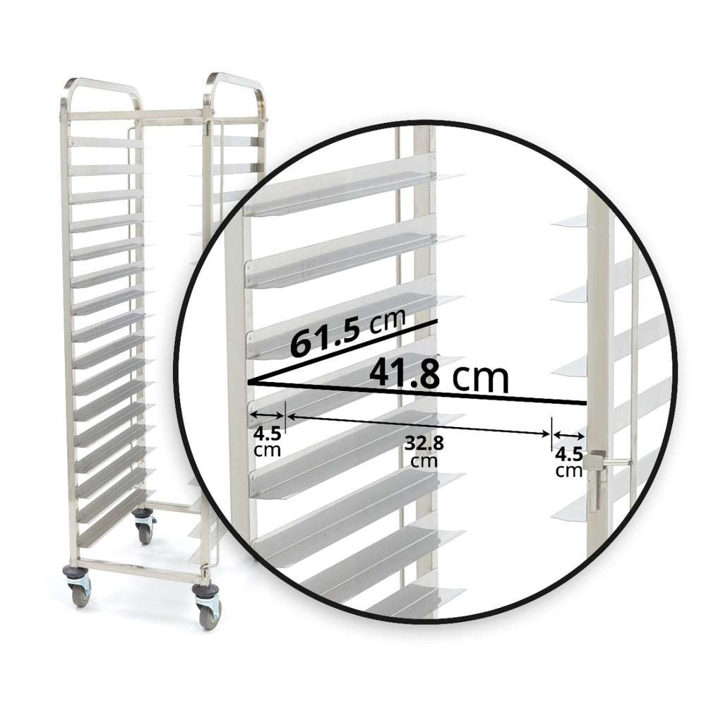 Tablettwagen - Professionell - Bakerynorm - für 16 x Bleche (60 x 40cm) - ohne Tabletts