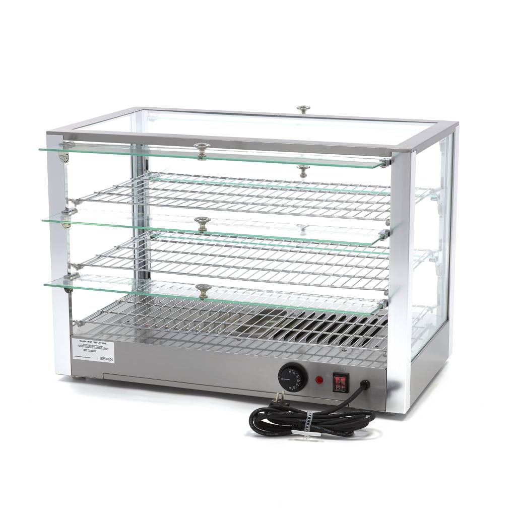 Beheizte Speisevitrine - Professionell - 115L - 70cm - 3 Böden