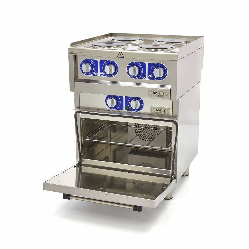 fornuis - Professioneel - 4 kookplaten met oven - Elektrisch - 60 x 60 cm