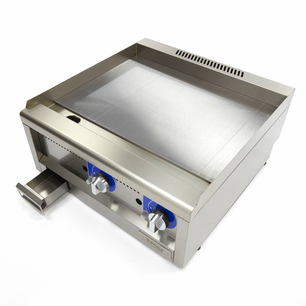 Gewerbliche Grillplatte in Profiqualität - Professionell - Glatt - Doppelgerät - 60 cm tief - Gas
