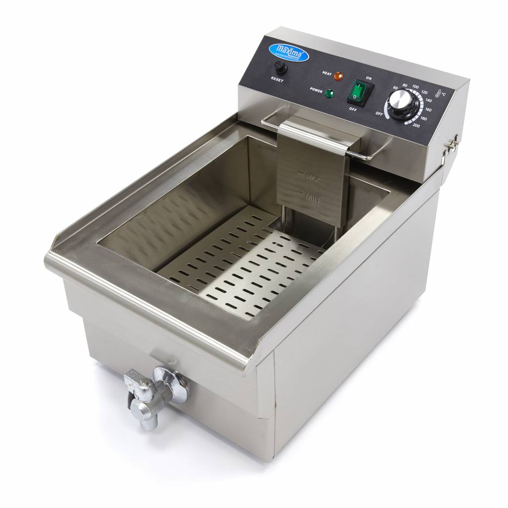 Friggitrice - Professionale - 16L - 1 Cestello - con Rubinetto di Scarico