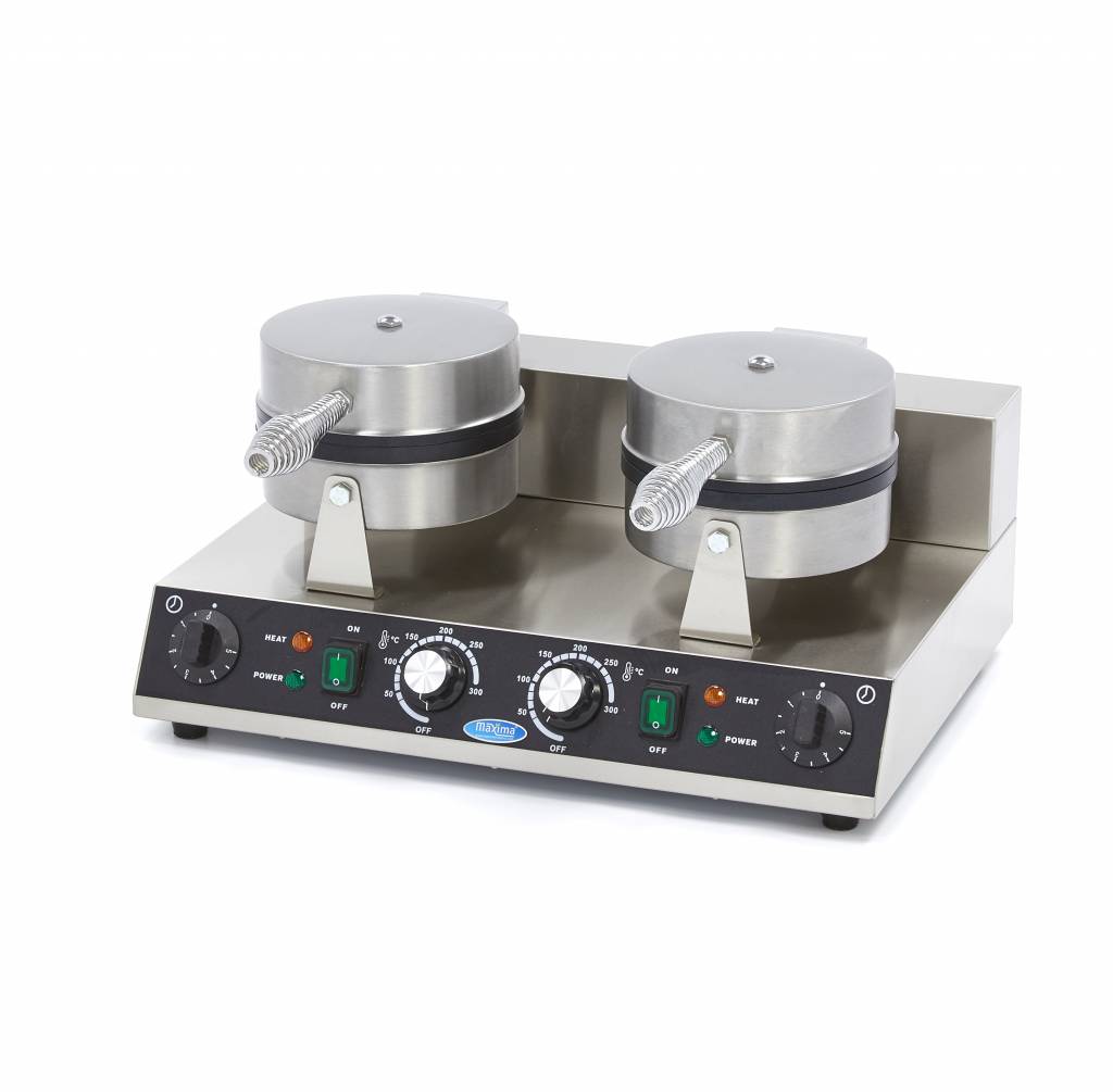 Piastra per Waffle - Professionale - 8 Waffle - Cuori - Doppia