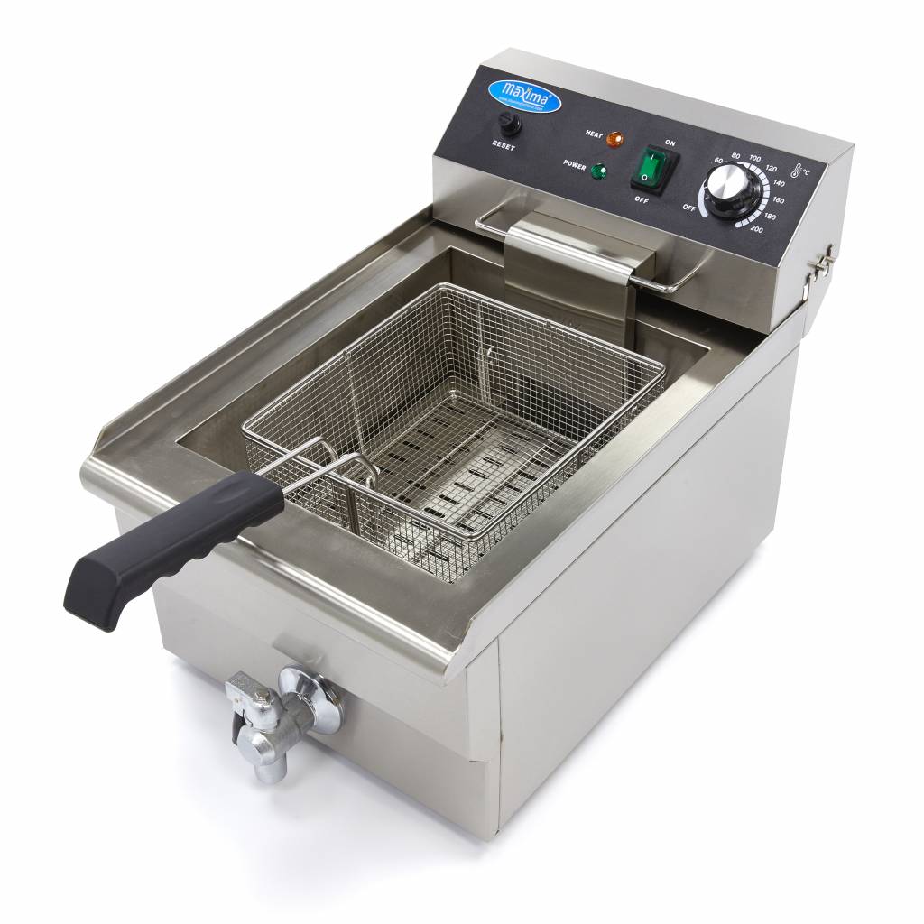 Friggitrice - Professionale - 16L - 1 Cestello - con Rubinetto di Scarico