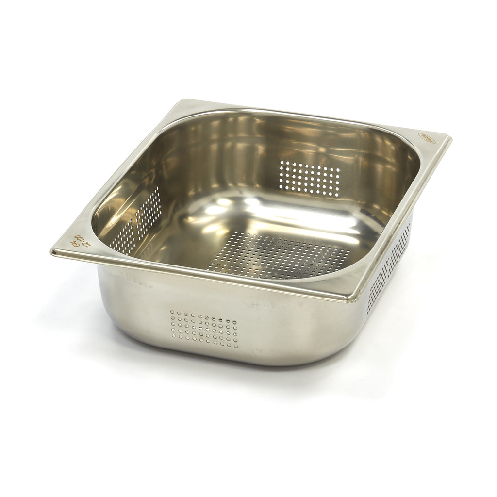 Contenitore Gastronorm - Professionale - 1/2 GN - 10cm di Profondità - Acciaio Inox - Forato