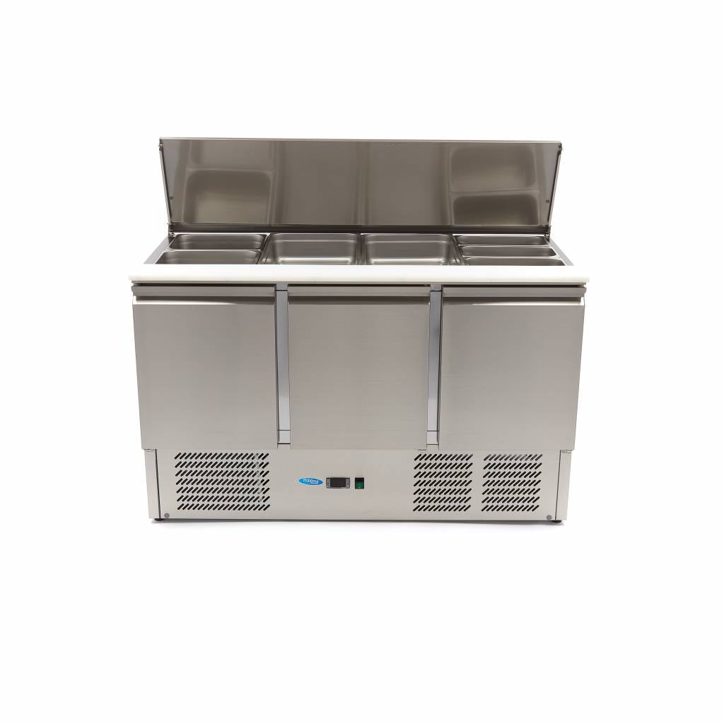 Saladette - Profesional - 400L - 137cm - 3 Puertas - incl Tabla de Cortar