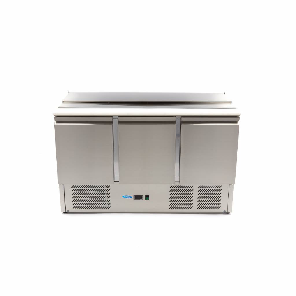 Saladette - Profesional - 400L - 137cm - 3 Puertas - incl Tabla de Cortar