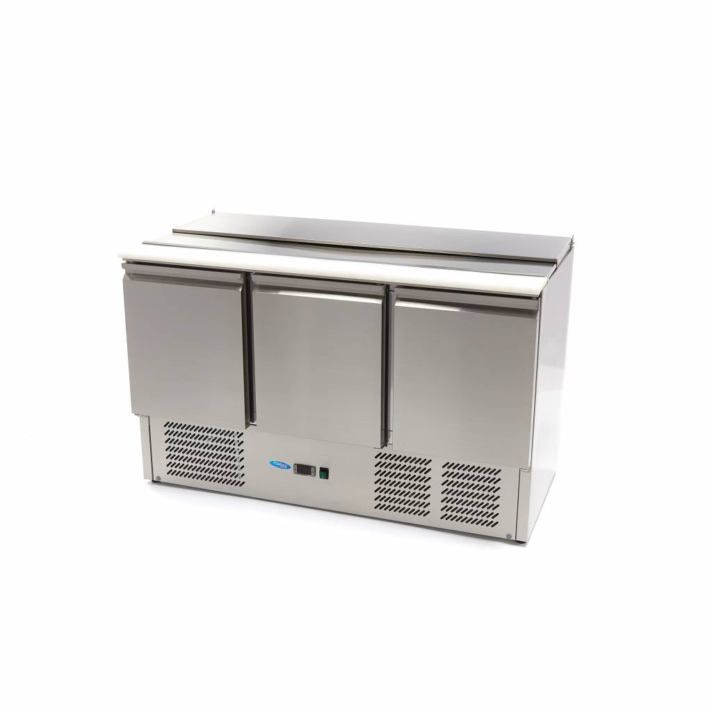 Saladette - Profesional - 400L - 137cm - 3 Puertas - incl Tabla de Cortar