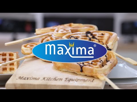Piastra per waffle - Professionale - 4 pezzi - Cuori su stecco